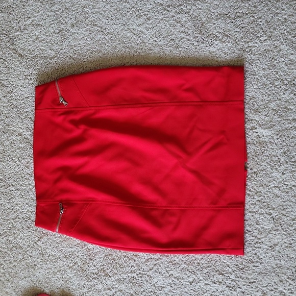 Red zipper pencil skirt - Picture 1 of 6